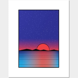 Pink sunset Posters and Art